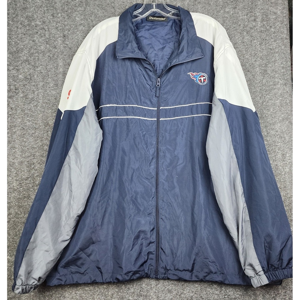 Dunbrooke Tennessee Titans Windbreaker Mens 2XL Navy Blue NFL Full Zip Jacket‎